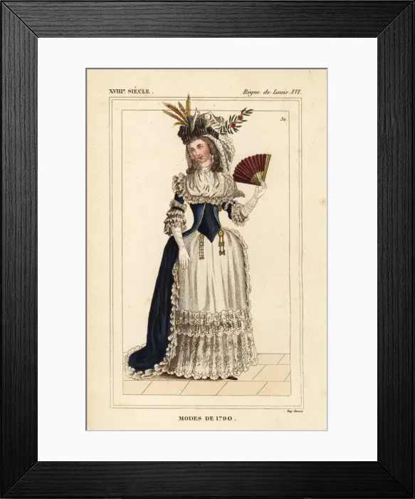 Framed Print : French womens fashions of 1790 Framed Print : French womens fashions of 1790