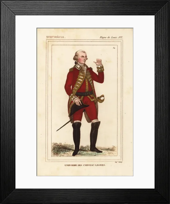 Framed Print : Uniform of the French light horse cavalry Framed Print : Uniform of the French light horse cavalry