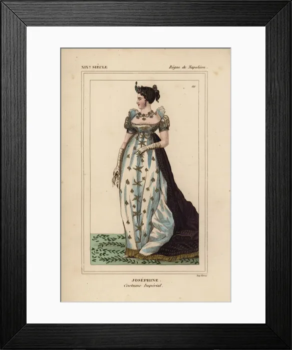 Framed Print : Empress Josephine, ceremonial robes, 1763-1814 Framed Print : Empress Josephine, ceremonial robes, 1763-1814