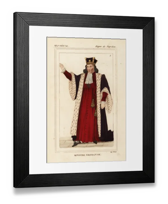 Framed Print : Costume of a Ministre Grand-Juge, Napoleonic era Framed Print : Costume of a Ministre Grand-Juge, Napoleonic era