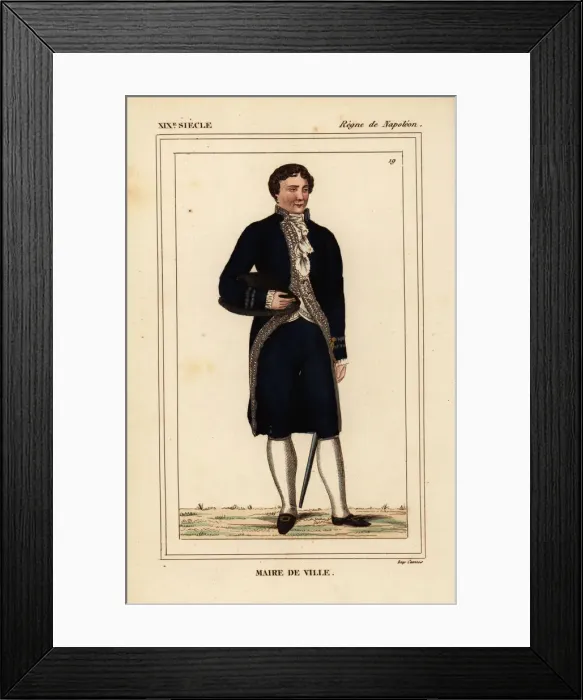 Framed Print : Costume of a town mayor, Napoleonic era Framed Print : Costume of a town mayor, Napoleonic era