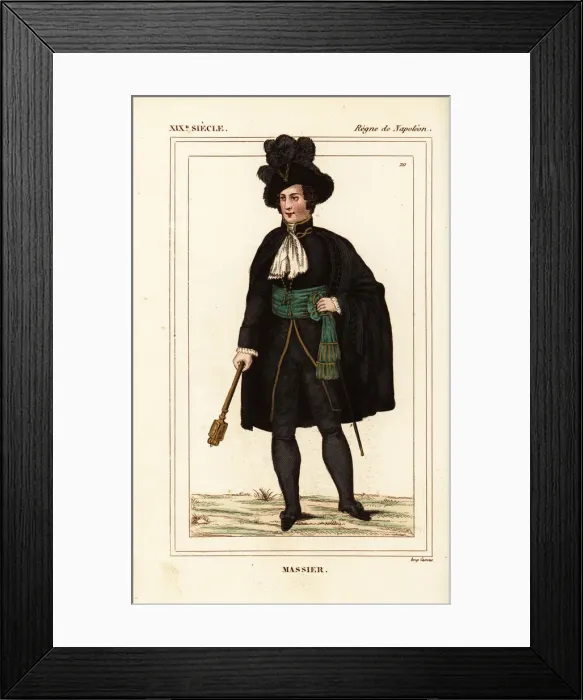 Framed Print : Mace bearer or massier, Napoleonic era Framed Print : Mace bearer or massier, Napoleonic era