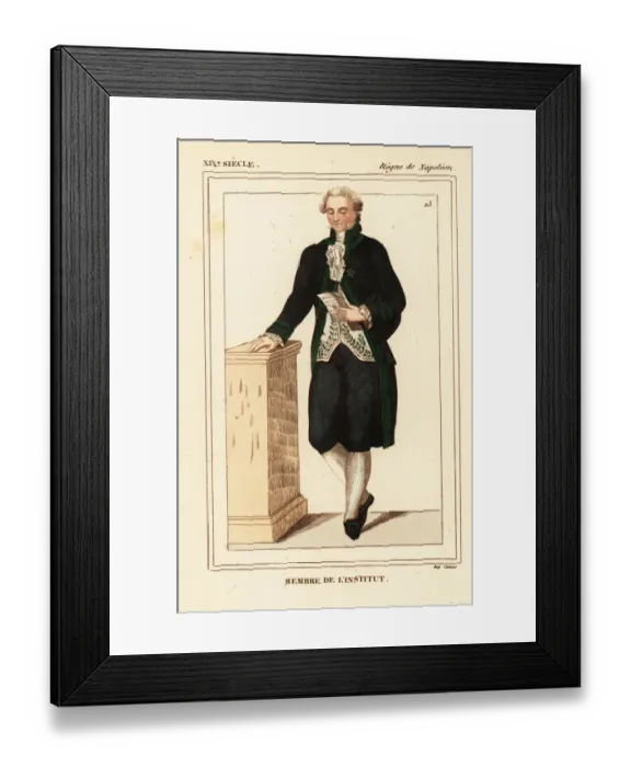 Framed Print : Costume of a French member of an Institute, Napoleonic era Framed Print : Costume of a French member of an Institute, Napoleonic era