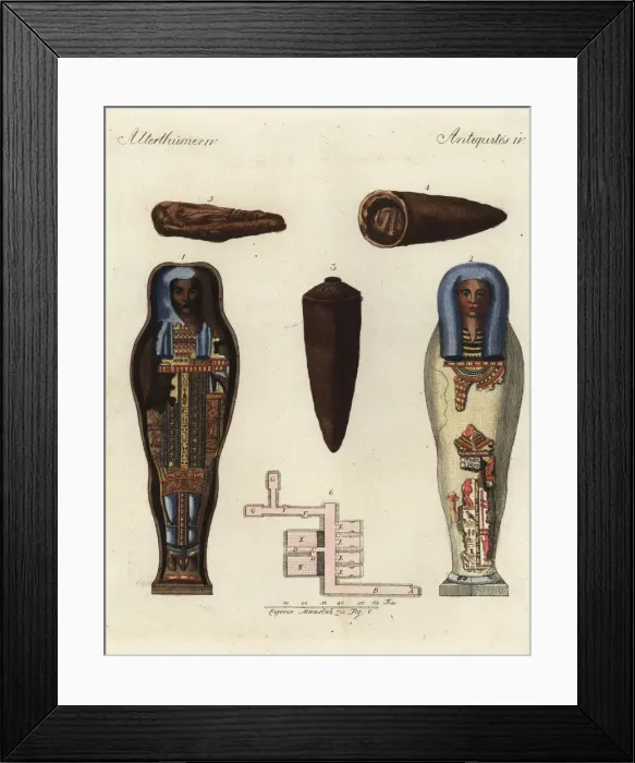 Framed Print : Egyptian mummies and coffins Framed Print : Egyptian mummies and coffins