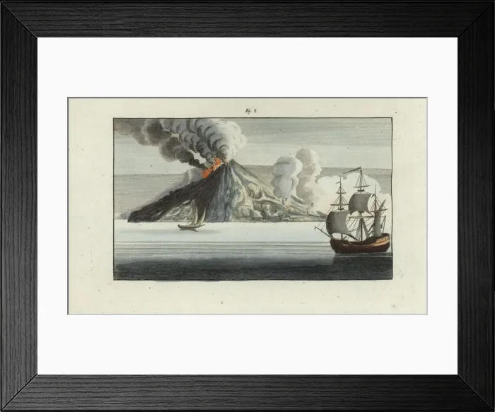 Framed Print : Volcano erupting on Stromboli, Italy, 18th century Framed Print : Volcano erupting on Stromboli, Italy, 18th century