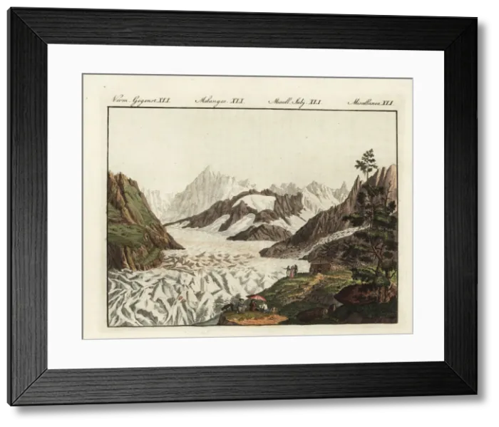 Framed Print : Sea of Ice at Montanvert Glacier, 18th century Framed Print : Sea of Ice at Montanvert Glacier, 18th century