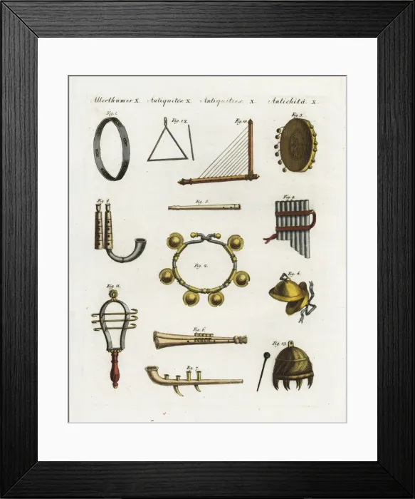 Framed Print : Ancient musical instruments Framed Print : Ancient musical instruments