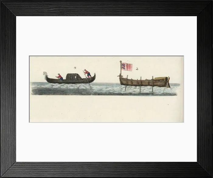 Framed Print : Longboat and gondola Framed Print : Longboat and gondola