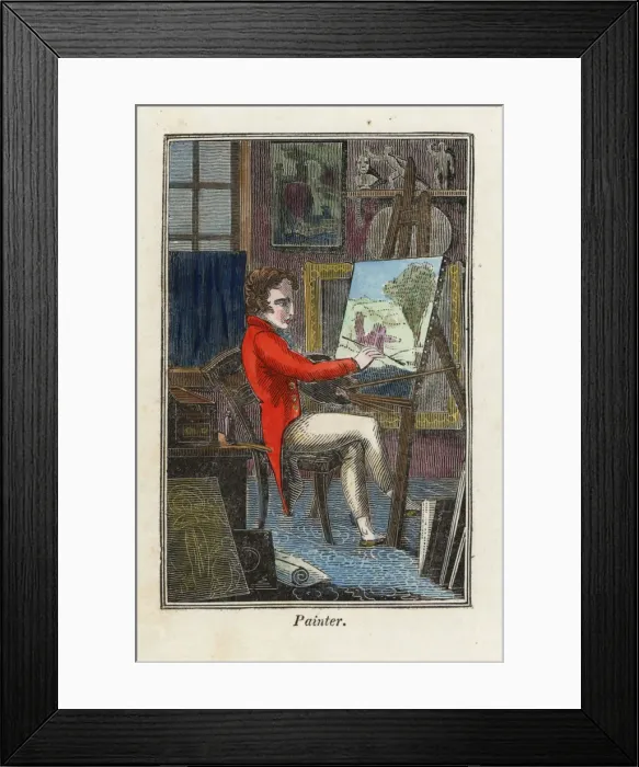 Framed Print : Gentleman painter with paintbrush in front Framed Print : Gentleman painter with paintbrush in front