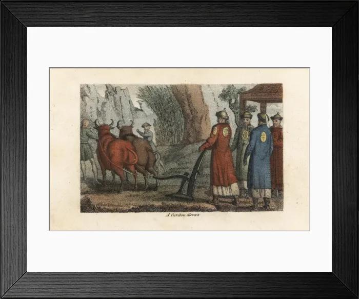Framed Print : The Emperor of China in a spring ritual called Framed Print : The Emperor of China in a spring ritual called