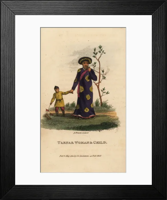 Framed Print : Tartar woman and child, Qing Dynasty China Framed Print : Tartar woman and child, Qing Dynasty China