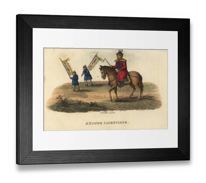 Framed Print : Young Licentiate or doctor riding a horse Framed Print : Young Licentiate or doctor riding a horse