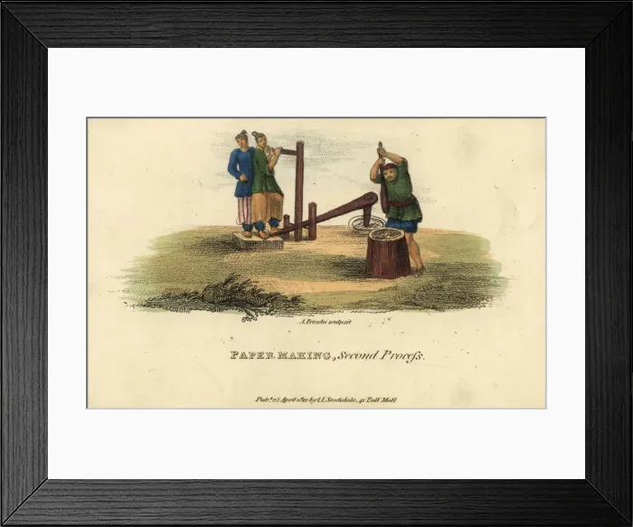 Framed Print : Chinese paper making, QIng Dynasty Framed Print : Chinese paper making, QIng Dynasty