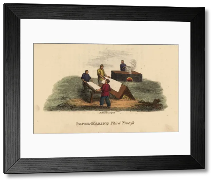 Framed Print : Chinese paper making, QIng Dynasty Framed Print : Chinese paper making, QIng Dynasty