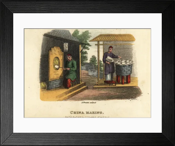 Framed Print : Chinese pottery firing, Qing Dynasty Framed Print : Chinese pottery firing, Qing Dynasty
