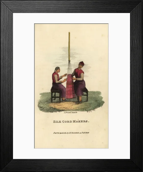 Framed Print : Chinese silk-cord or silk-twist makers, Qing Dynasty Framed Print : Chinese silk-cord or silk-twist makers, Qing Dynasty