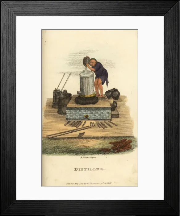 Framed Print : Chinese distiller making Cho-Chou or brandy Framed Print : Chinese distiller making Cho-Chou or brandy