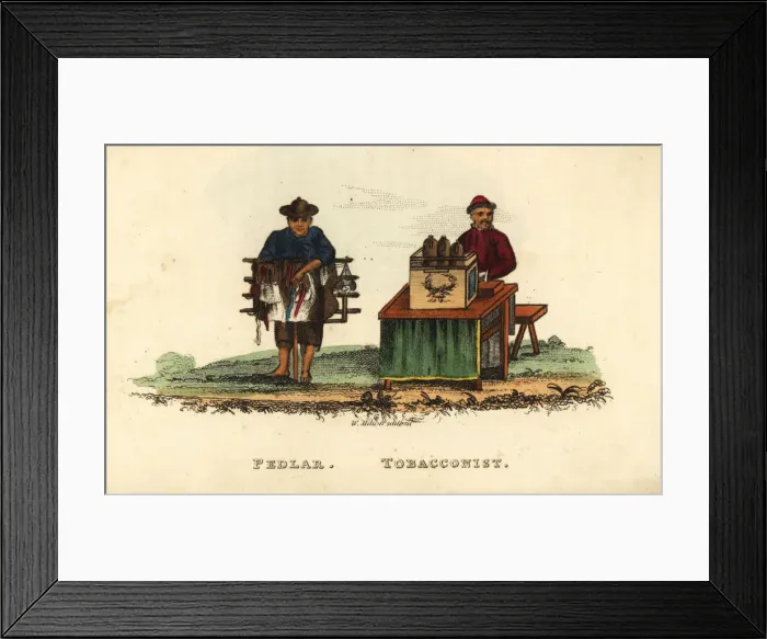 Framed Print : Chinese pedlar and tobacconist, Qing Dynasty Framed Print : Chinese pedlar and tobacconist, Qing Dynasty