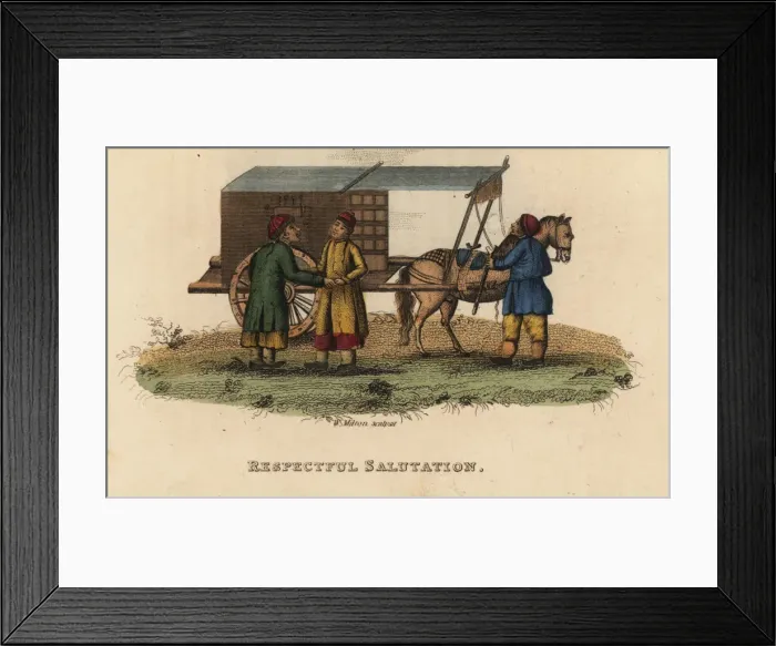Framed Print : Chinese youth alighting from his carriage Framed Print : Chinese youth alighting from his carriage