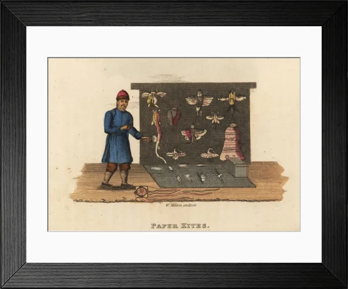 Framed Print : Chinese seller of paper kites, Qing Dynasty Framed Print : Chinese seller of paper kites, Qing Dynasty