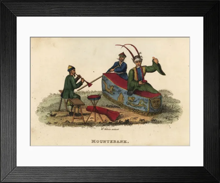 Framed Print : Chinese mountebank riding a boat on land, Qing Dynasty Framed Print : Chinese mountebank riding a boat on land, Qing Dynasty