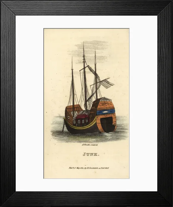 Framed Print : Chinese junk, Qing Dynasty Framed Print : Chinese junk, Qing Dynasty