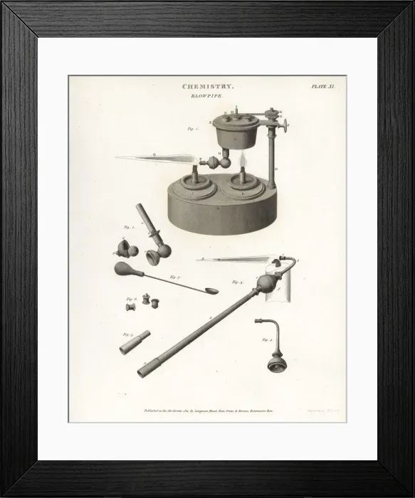 Framed Print : Gas blowpipe or blowtorch, early 19th century Framed Print : Gas blowpipe or blowtorch, early 19th century