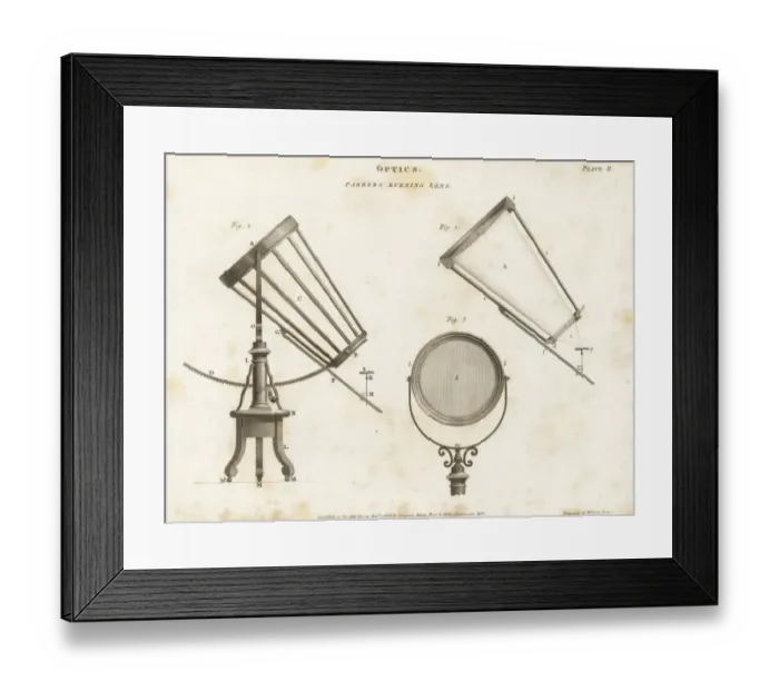 Framed Print : Burning lens built in 1782 by William Parker Framed Print : Burning lens built in 1782 by William Parker