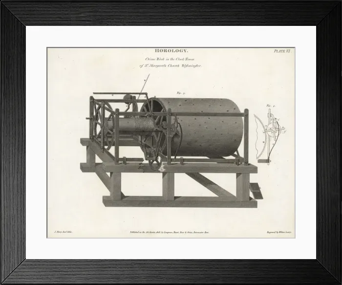 Framed Print : Chime engine in the clock room of St. Margaret s Framed Print : Chime engine in the clock room of St. Margaret s