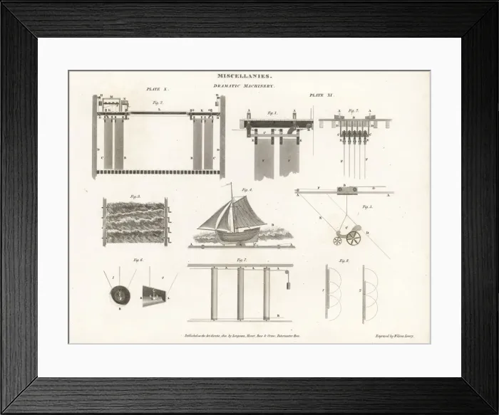 Framed Print : Dramatic machinery for a theatre set including Framed Print : Dramatic machinery for a theatre set including