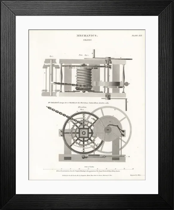 Framed Print : John Smeatons crane for the wool quay, Custom House, London Framed Print : John Smeatons crane for the wool quay, Custom House, London