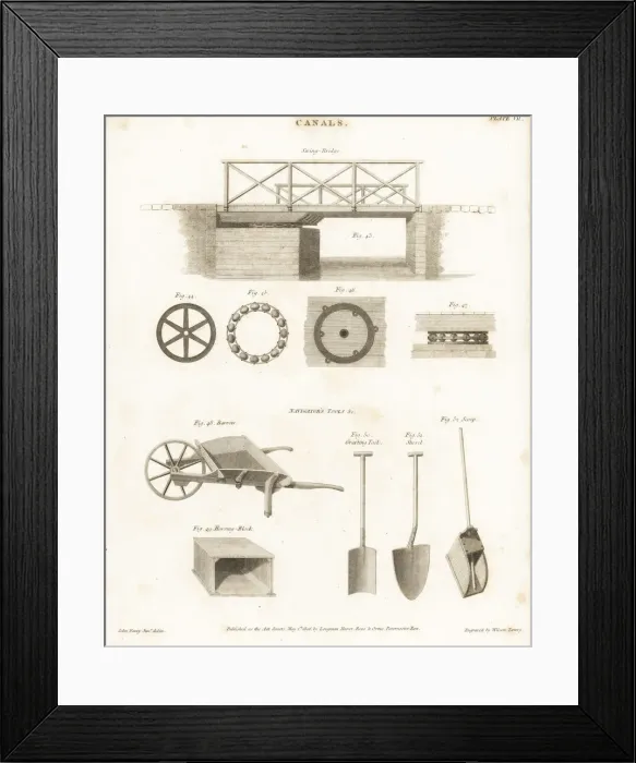 Framed Print : Canal swing bridge and canal navigators tools Framed Print : Canal swing bridge and canal navigators tools