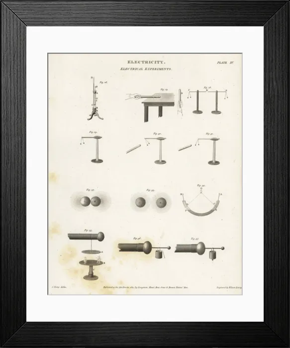 Framed Print : Electrical experiments, 18th century Framed Print : Electrical experiments, 18th century