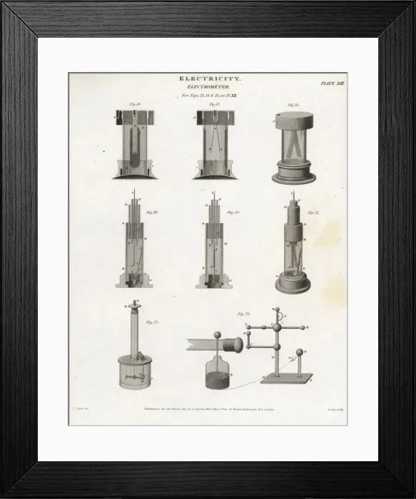 Framed Print : Electrometers, 18th century Framed Print : Electrometers, 18th century