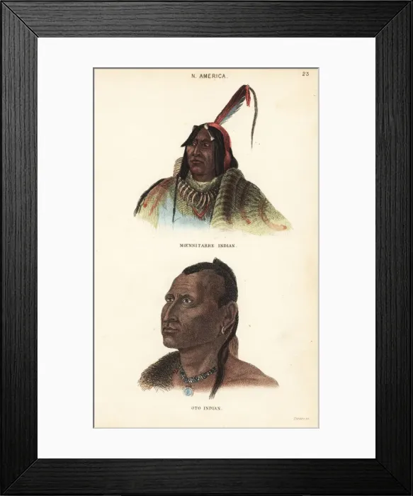 Framed Print : Hidatsa warrior (Moennitarri) and Otoe chief Framed Print : Hidatsa warrior (Moennitarri) and Otoe chief