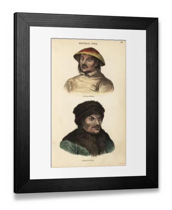 Framed Print : Aleut man of Unalaska and Itelmen man of Kamchatka Framed Print : Aleut man of Unalaska and Itelmen man of Kamchatka