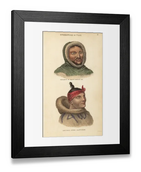 Framed Print : Inuit man of Baffin Bay and Inuit woman of Uummannaq Fjord Framed Print : Inuit man of Baffin Bay and Inuit woman of Uummannaq Fjord