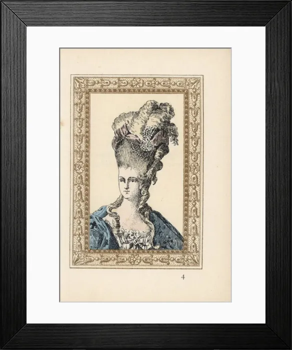Framed Print : Marie Antoinette in elaborate hairstyle crowned Framed Print : Marie Antoinette in elaborate hairstyle crowned