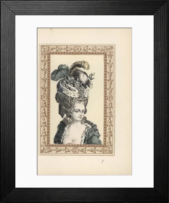 Framed Print : Woman in the Oriental hairstyle with hat decorated Framed Print : Woman in the Oriental hairstyle with hat decorated
