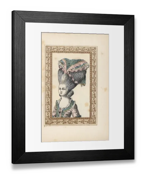 Framed Print : Woman in huge upcombed hairstyle with curls Framed Print : Woman in huge upcombed hairstyle with curls