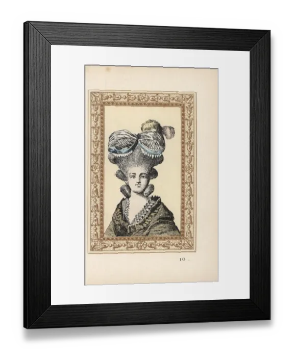 Framed Print : Woman in the Suzanne bonnet with lace, ribbons and plumes Framed Print : Woman in the Suzanne bonnet with lace, ribbons and plumes