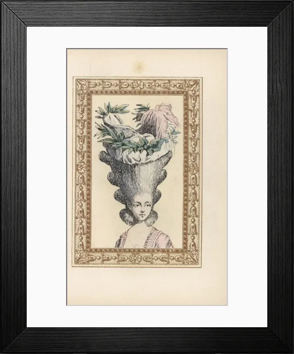 Framed Print : Woman in the Victory bonnet crowned with leaves and feathers