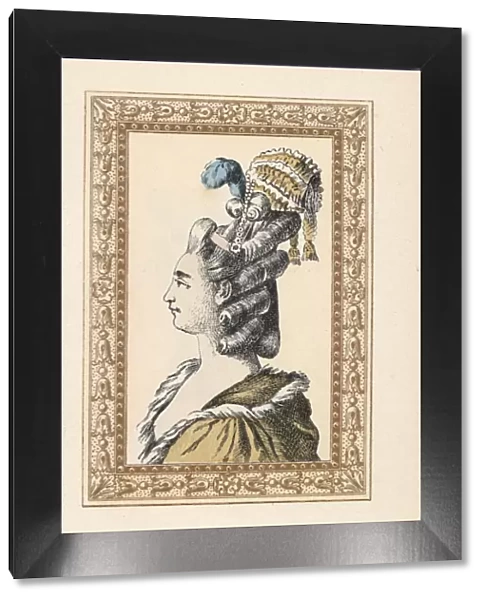 Woman in hairstyle called Feelings Returned, 1770s