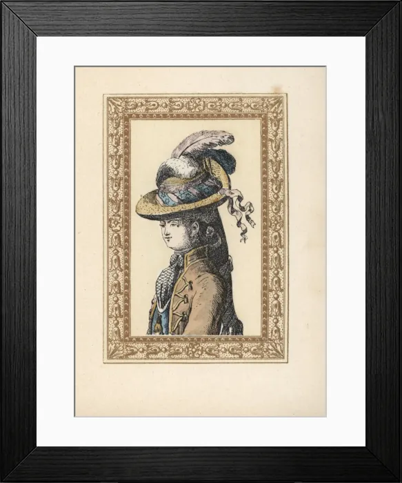 Framed Print : Woman in her hair in a ponytail under a hunting hat Framed Print : Woman in her hair in a ponytail under a hunting hat