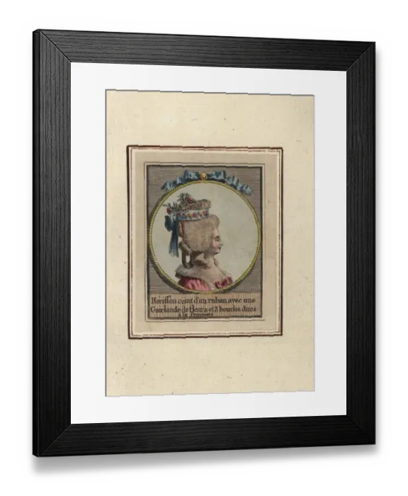 Framed Print : Hedgehog hairstyle from 1783 Framed Print : Hedgehog hairstyle from 1783