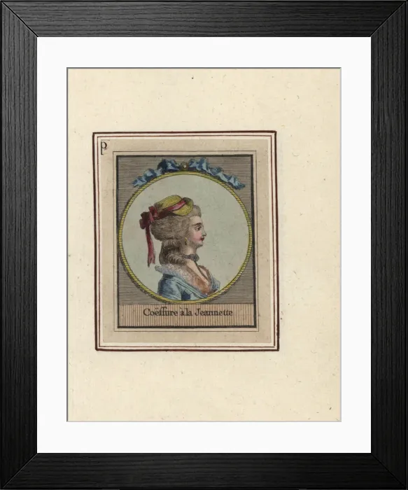 Framed Print : Woman in straw hat tied with a ribbon called Framed Print : Woman in straw hat tied with a ribbon called