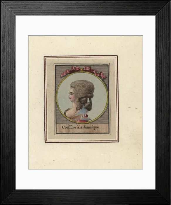 Framed Print : Woman in hairstyle with ringlets called the Jamaican, 1783 Framed Print : Woman in hairstyle with ringlets called the Jamaican, 1783