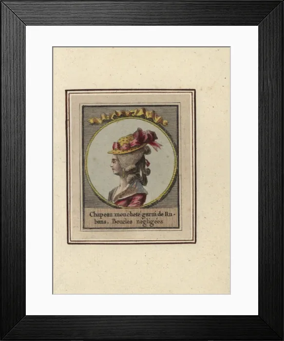 Framed Print : Woman with ringlets in a polka-dotted hat, 1783 Framed Print : Woman with ringlets in a polka-dotted hat, 1783