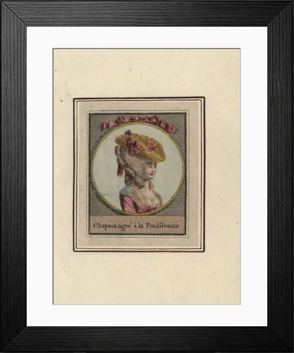 Framed Print : Woman in spotted Pennsylvania hat, 1783 Framed Print : Woman in spotted Pennsylvania hat, 1783