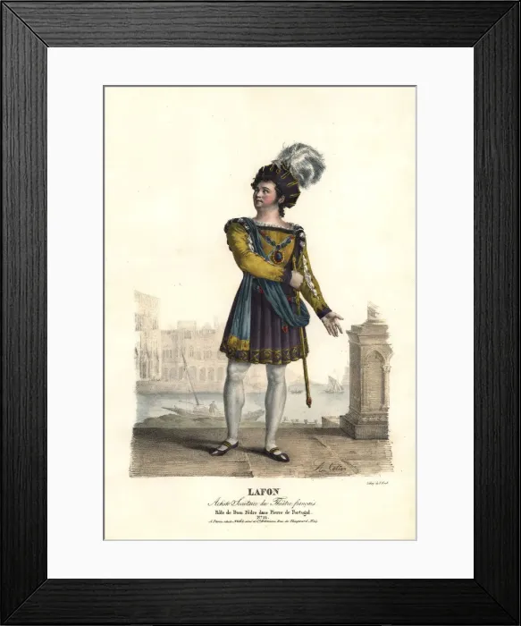 Framed Print : Pierre Lafon as Dom Pedre in Pierre de Portugal, 1823 Framed Print : Pierre Lafon as Dom Pedre in Pierre de Portugal, 1823